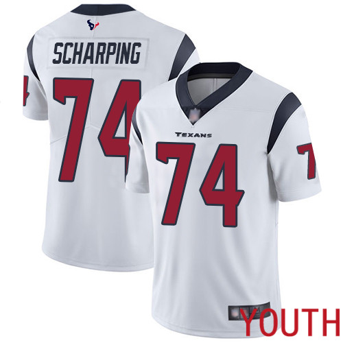 Houston Texans Limited White Youth Max Scharping Road Jersey NFL Football #74 Vapor Untouchable